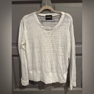 Monrow Classic White Long Sleeve Top